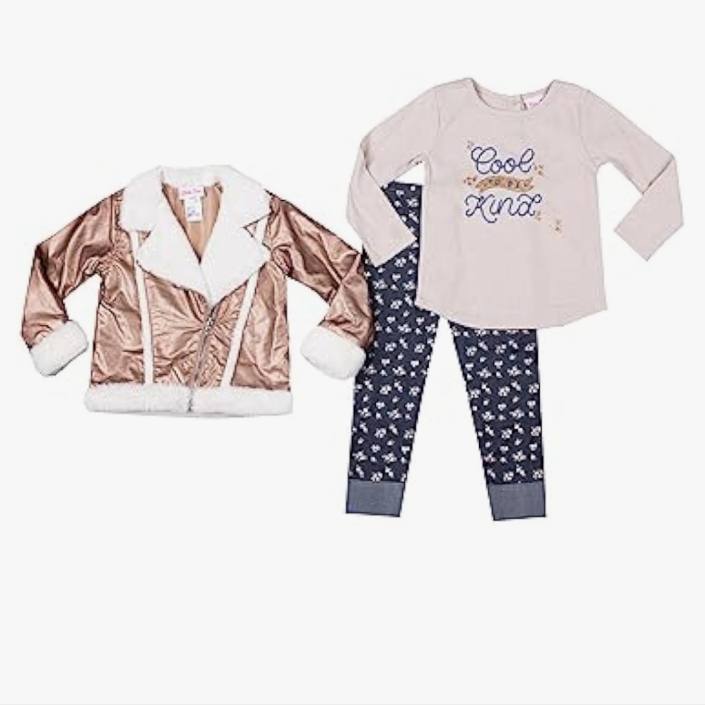 Little lass girls 3 piece jacket set